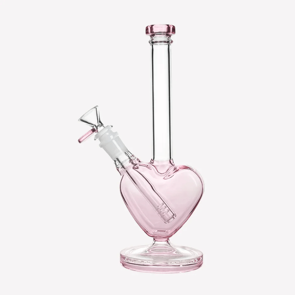 HEADSWORLD – CLEAR PINK HEART GLASS BONG
